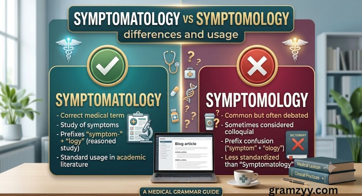 Symptomatology vs Symptomology Differences and Usage