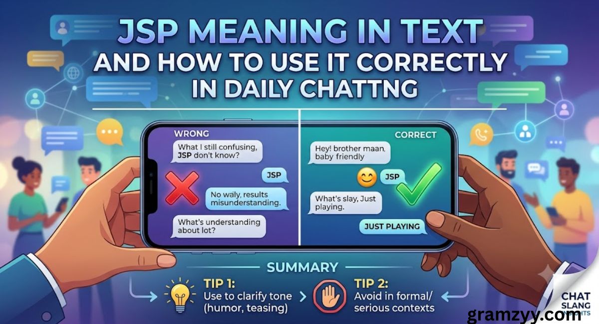 Jsp meaning in text and how to use it correctly in daily chatting